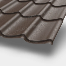 Металлочерепица МП Ламонтерра (VALORI-20-DarkBrown-0.5)