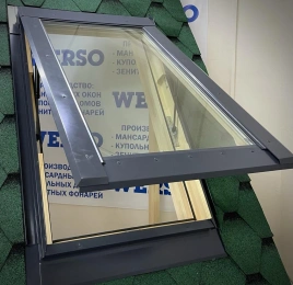 Окно WERSO с ручным открыванием 94x98. Двухкамерный стеклопакет с триплексом