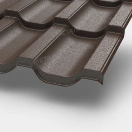 Металлочерепица МП Трамонтана-XL (VALORI-20-DarkBrown-0.5)