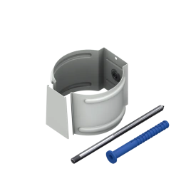 Держатель трубы (на кирпич) МЕТАЛЛ ПРОФИЛЬ GS lite D90 Ral 9003