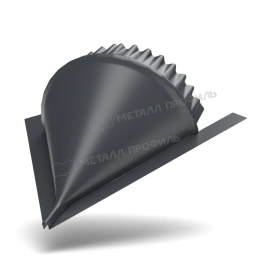 Заглушка конька круглого конусная (ПЭ-01-7024-0.5)