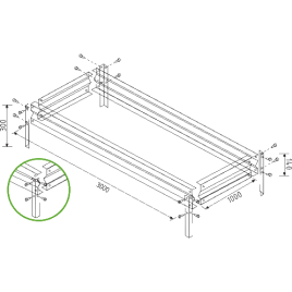 Грядка садовая "ТИМЕР" Люкс 3000х1000мм (ECOSTEEL-01-Сосна-0.5)