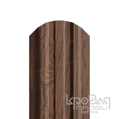 Штакетник металлический МП LАNE-O 16,5х99 (ECOSTEEL_МАД-01-МореныйДуб-0.5) фото 1
