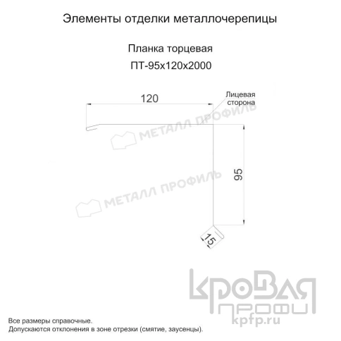 Планка торцевая 95х120х2000 (PURMAN-20-3005-0.5) фото 2