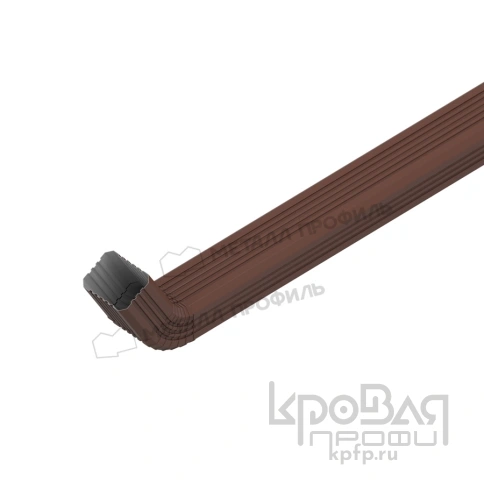 Труба водосточная с коленом МЕТАЛЛ ПРОФИЛЬ БЮДЖЕТ 76х102х1000 Ral 8017 фото 1
