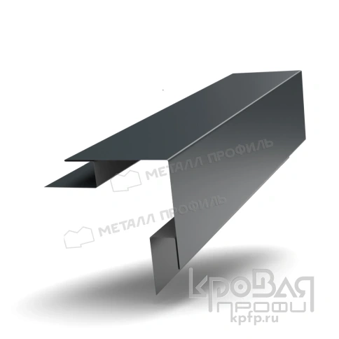 Планка угла наружного сложного 75х75х3000 NormanMP (ПЭ-01-7016-0.5) фото 1