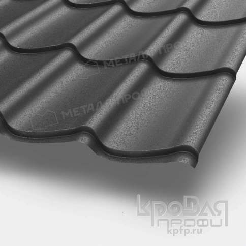 Металлочерепица МП Ламонтерра-XL (VALORI-20-DarkGrey-0.5) фото 1