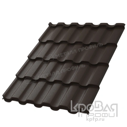 Металлочерепица МП Монтекристо-M (VALORI-20-DarkBrown-0.5) фото 2