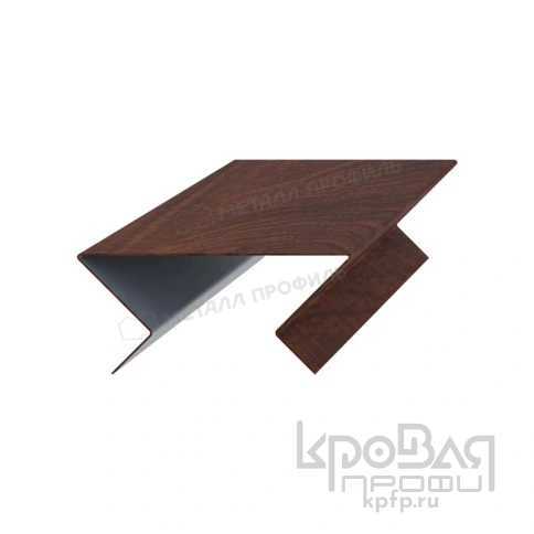 Планка угла наружного сборная нижняя Woodstock 70х28х3000 (ECOSTEEL_MA-01-МореныйДуб-0.5) фото 2