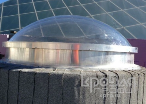 Зенитный фонарь 120x120 Ручное открывание с основанием из стеклопластика фото 1