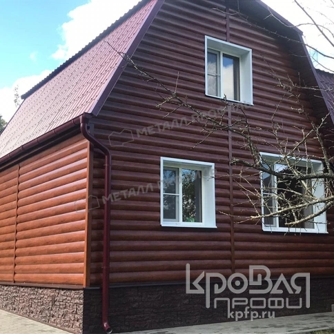 Сайдинг МЕТАЛЛ ПРОФИЛЬ Woodstock-28х330 (ECOSTEEL-01-МореныйДуб-0.5) фото 5