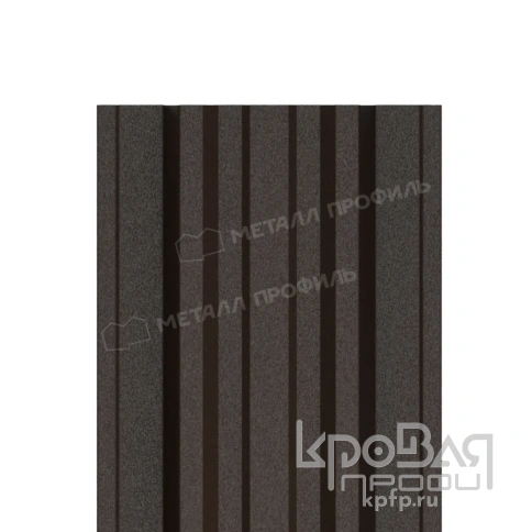 Штакетник металлический МП TRAPEZE-T 16,5х118 (VALORI-20-DarkBrown-0.5) фото 1