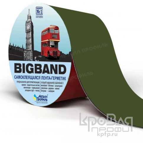 Лента герметизирующая BIGBAND Зеленый (0,1х3 м) фото 2