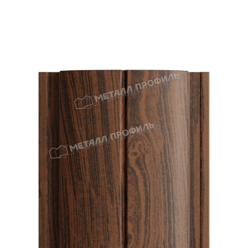 Штакетник металлический МЕТАЛЛ ПРОФИЛЬ ELLIPSE-T 19х126 (ECOSTEEL_МАД-01-МореныйДуб-0.5) фото 1