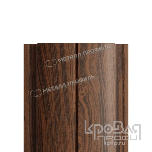 Штакетник металлический МП ELLIPSE-T 19х126 (ECOSTEEL_МАД-01-МореныйДуб-0.5) фото 1