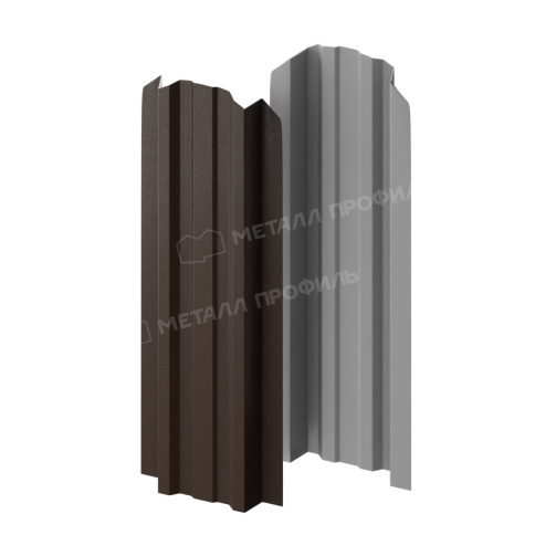 Штакетник металлический МЕТАЛЛ ПРОФИЛЬ LАNE-O 16,5х99 (VALORI-20-DarkBrown-0.5) фото 2