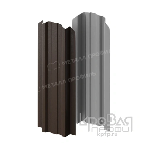 Штакетник металлический МП LАNE-O 16,5х99 (VALORI-20-DarkBrown-0.5) фото 2