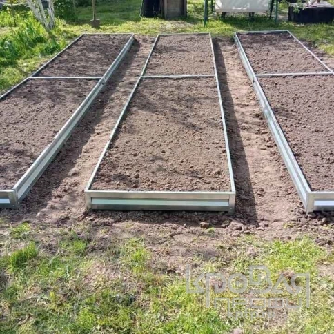 Садовая грядка металлическая оцинкованная ТИМЕР 3000х1000 мм (высота 14 см) фото 2