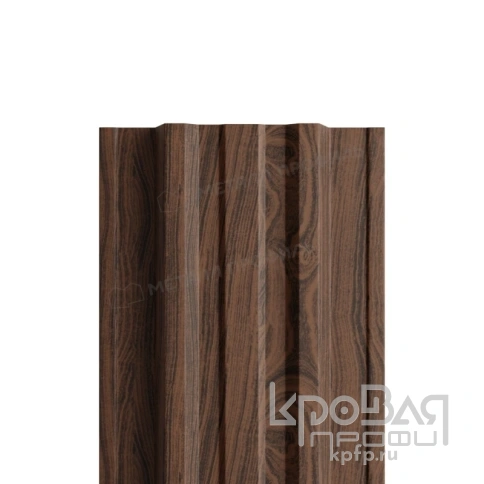 Штакетник металлический МП TRAPEZE-T 16,5х118 (ECOSTEEL_МАД-01-МореныйДуб-0.5) фото 1