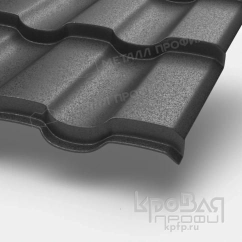 Металлочерепица МП Монтекристо-M (VALORI-20-DarkGrey-0.5) фото 1