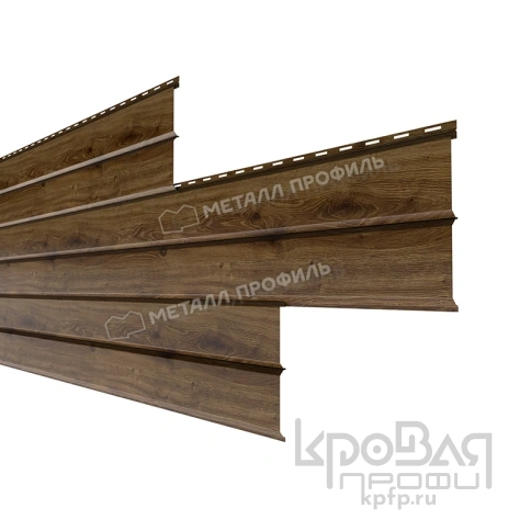 Сайдинг Lбрус-XL-Н-14х335 (ECOSTEEL_MA-12-Античный Дуб-0.45) фото 2