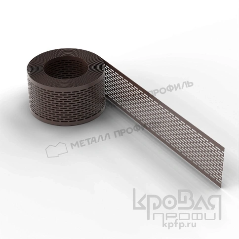 Лента карнизная вентиляционная коричневая (100х5000) фото 2