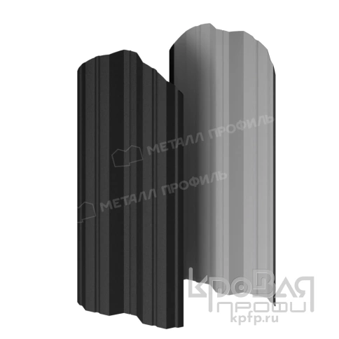 Штакетник металлический МП М-111-О (VALORI-20-DarkGrey-0.5) фото 1
