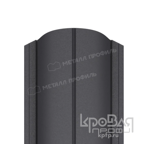 Штакетник металлический МП ELLIPSE-O 19х126 (VALORI-20-Grey-0.5) фото 1