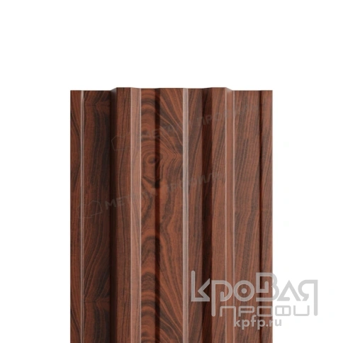 Штакетник металлический МП TRAPEZE-T 16,5х118 (ECOSTEEL-01-МореныйДуб-0.5) фото 1