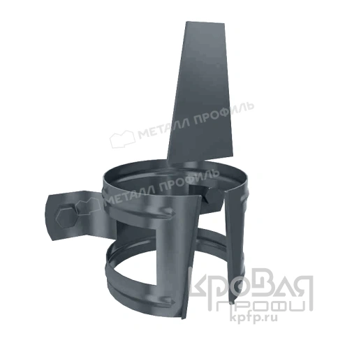 Держатель трубы  (на дерево) МЕТАЛЛ ПРОФИЛЬ GS lite D90 Ral 7024 фото 1