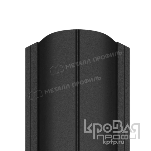 Штакетник металлический МЕТАЛЛ ПРОФИЛЬ ELLIPSE-O 19х126 (VALORI-20-DarkGrey-0.5) фото 1