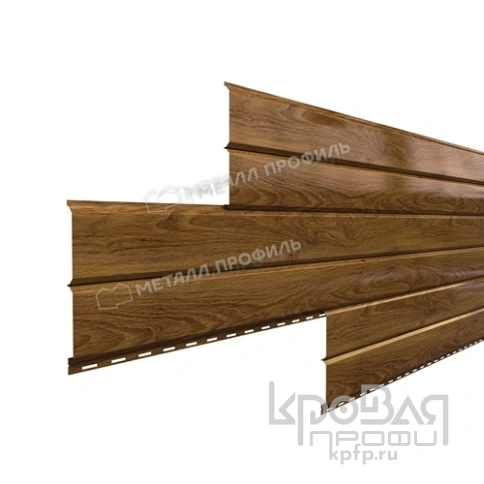 Сайдинг МЕТАЛЛ ПРОФИЛЬ Lбрус-15х240 (ECOSTEEL-01-МореныйДуб-0.5) фото 2