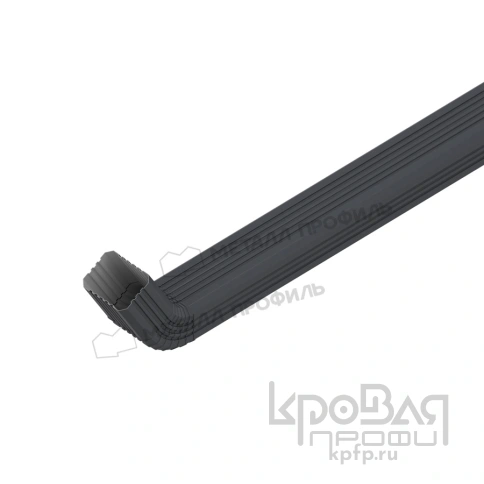 Труба водосточная с коленом МЕТАЛЛ ПРОФИЛЬ БЮДЖЕТ 76х102х3000 Ral 7024 фото 1