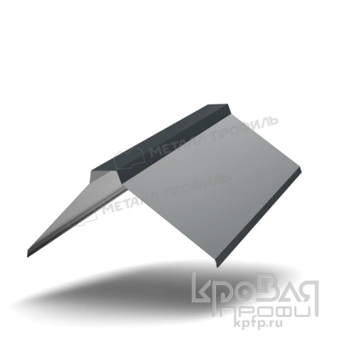Планка конька плоского 155х155х2000 NormanMP (ПЭ-01-7016-0.5) фото 1