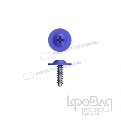 Саморез 4,2х16 RAL 5002 (ультрамарин) острый с прессшайбой фото 1