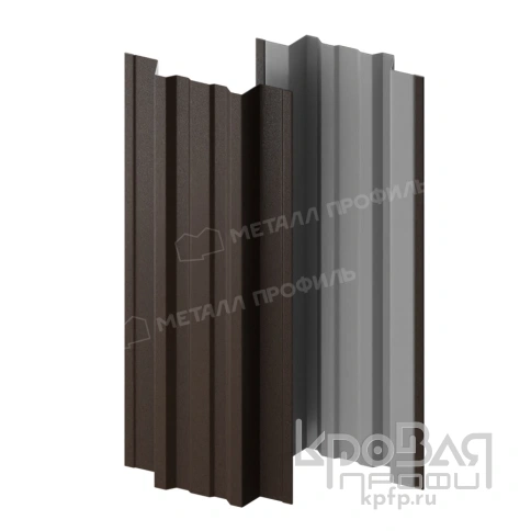 Штакетник металлический МП TRAPEZE-T 16,5х118 (VALORI-20-DarkBrown-0.5) фото 2