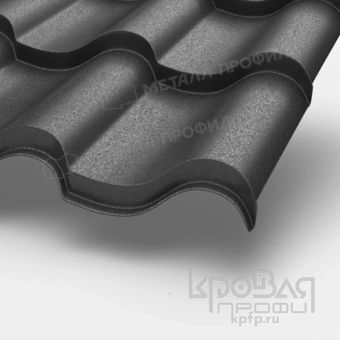 Металлочерепица МП Монтерроса-S (VALORI-20-DarkGrey-0.5) фото 1
