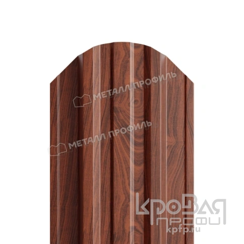 Штакетник металлический МП TRAPEZE-O 16,5х118 (ECOSTEEL-01-МореныйДуб-0.5) фото 1