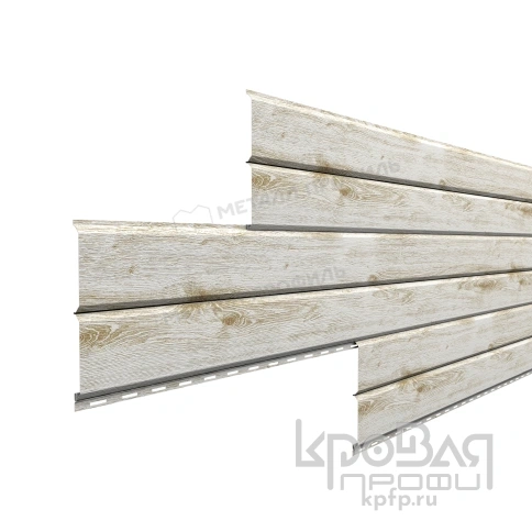 Сайдинг МЕТАЛЛ ПРОФИЛЬ Lбрус-15х240 (ECOSTEEL_MA-01-Беленый Дуб-0.5) фото 2