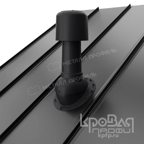 Выход вентиляции изолированный MAXI 125/160 Плоская кровля (черный) фото 2