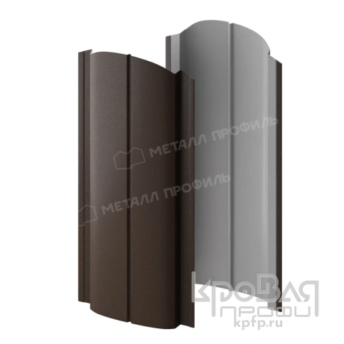 Штакетник металлический МП ELLIPSE-O 19х126 (VALORI-20-DarkBrown-0.5) фото 2