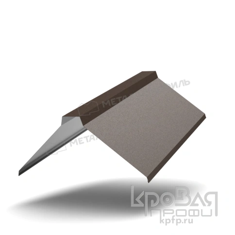 Планка конька плоского 155х155х2000 (VALORI-20-DarkBrown-0.5) фото 1
