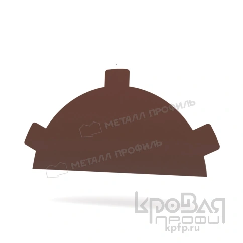 Заглушка конька круглого простая NormanMP (ПЭ-01-8017-0.5) фото 1