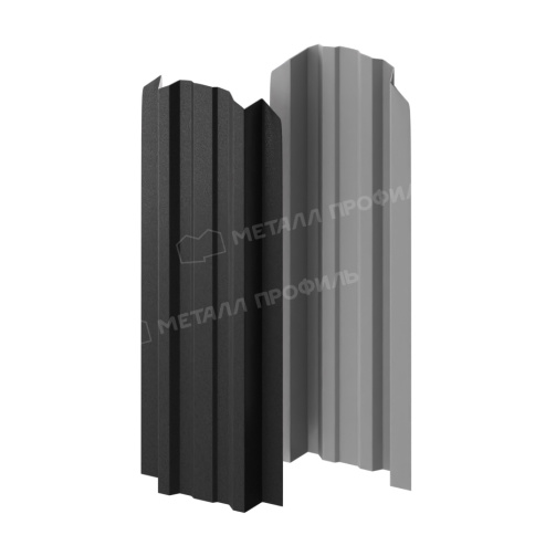 Штакетник металлический МЕТАЛЛ ПРОФИЛЬ LАNE-O 16,5х99 (VALORI-20-DarkGrey-0.5) фото 2