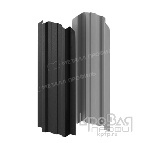 Штакетник металлический МП LАNE-O 16,5х99 (VALORI-20-DarkGrey-0.5) фото 2