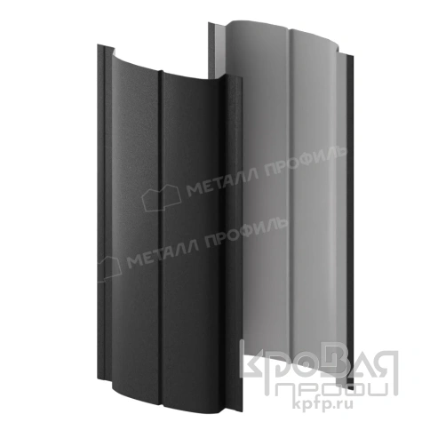 Штакетник металлический МП ELLIPSE-T 19х126 (VALORI-20-DarkGrey-0.5) фото 2