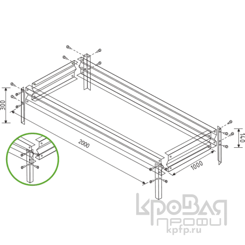 Грядка садовая "ТИМЕР" Люкс 3000х1000х0,5 мм. 8017 фото 2