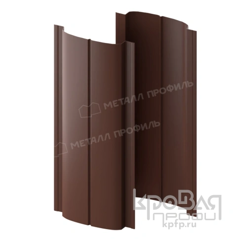 Штакетник металлический МП ELLIPSE-T 19х126 (ПЭД-01-8017\8017-0.45) фото 2