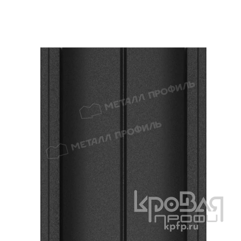 Штакетник металлический МП ELLIPSE-T 19х126 (VALORI-20-DarkGrey-0.5) фото 1