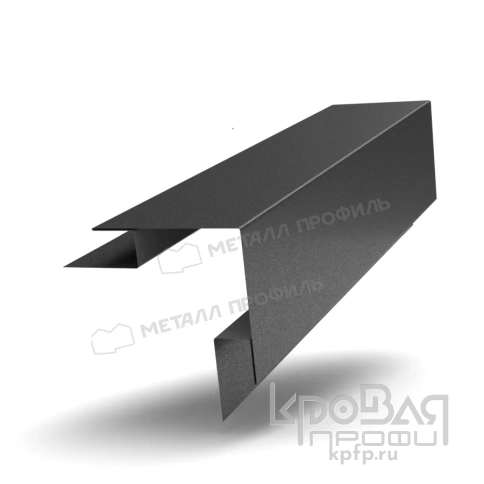 Планка угла наружного сложного 75х75х3000 (VALORI-20-DarkGrey-0.5) фото 1
